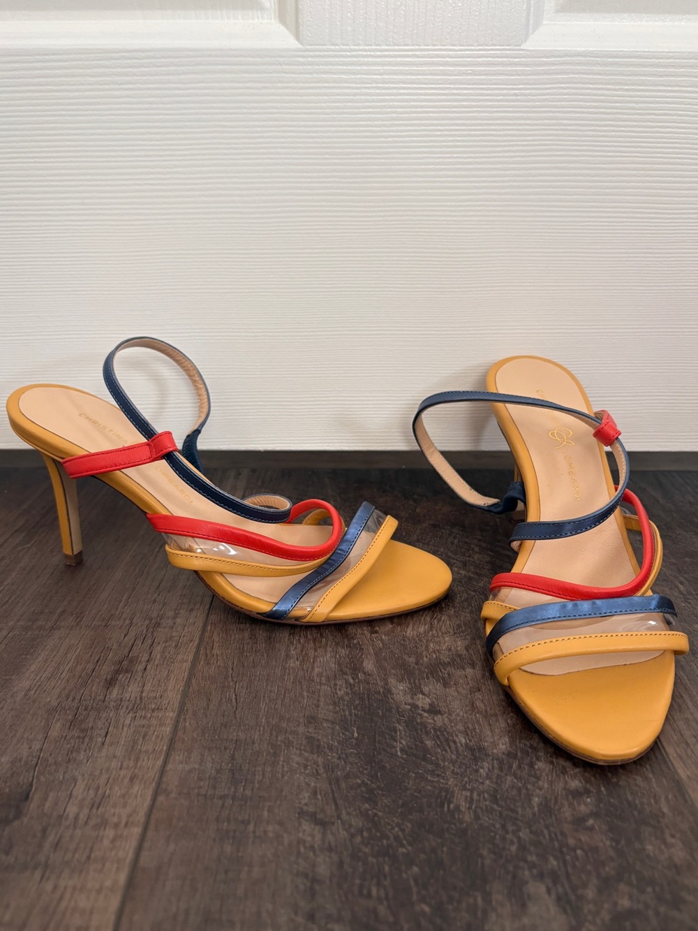 Christina Lombardi Mondello Multicolor Italian Leather Strappy High Heels